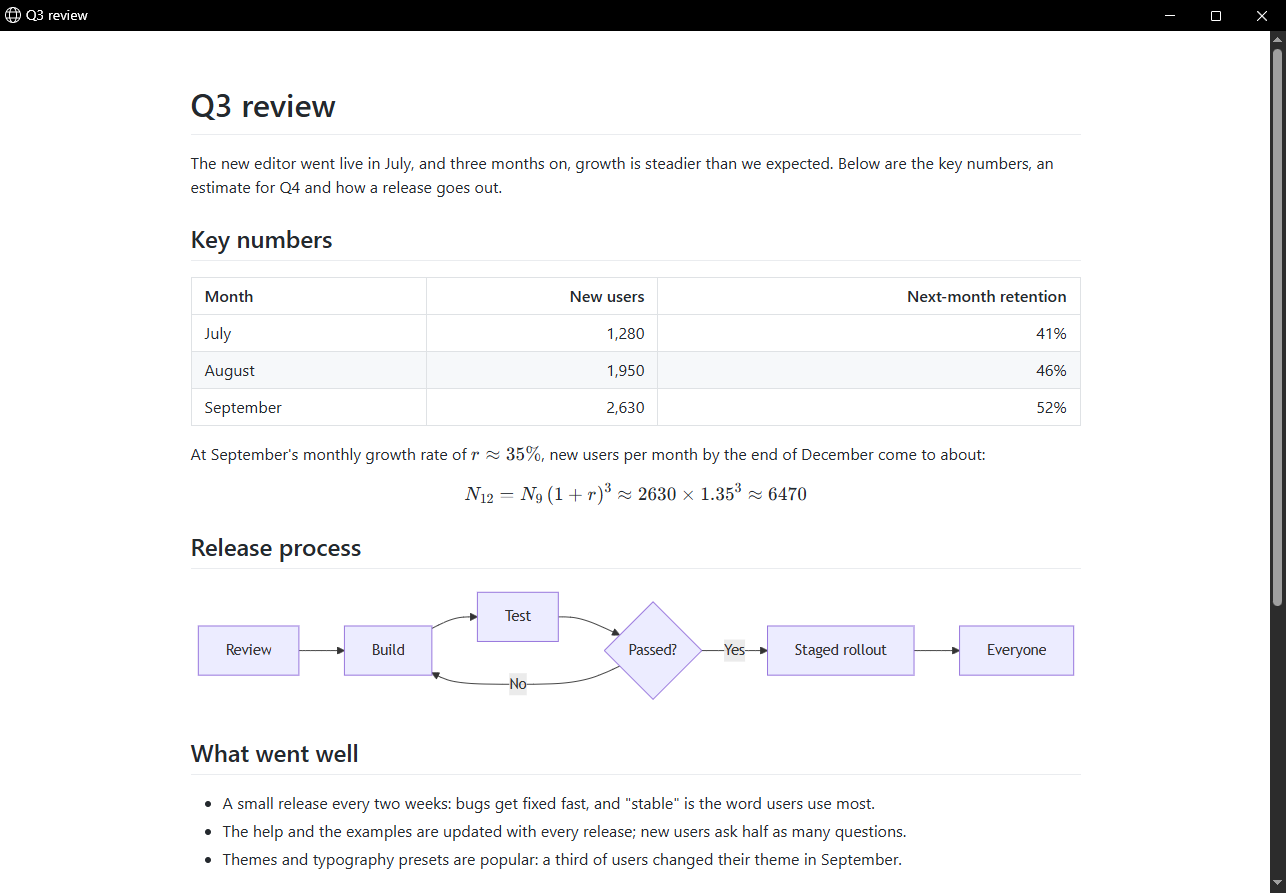 Typeleaf screenshot: Export and print