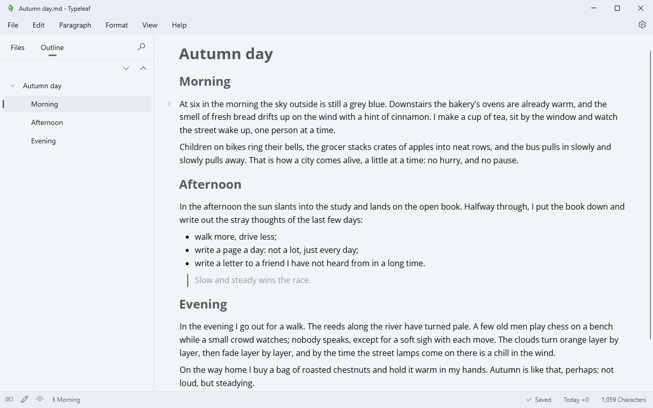 Typeleaf screenshot: Moon White