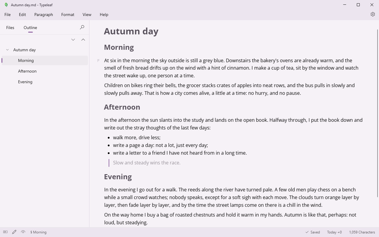 Typeleaf screenshot: Lotus Lilac