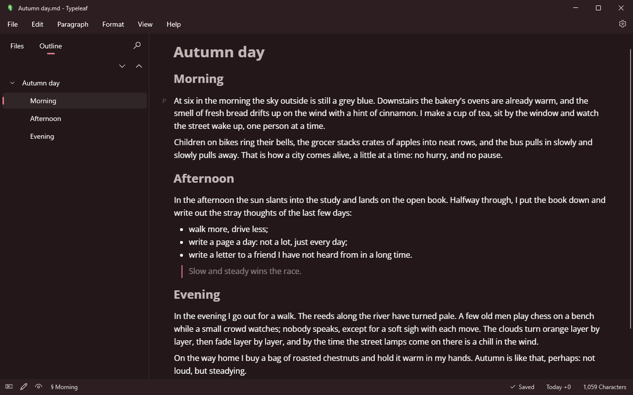 Typeleaf screenshot: Rouge